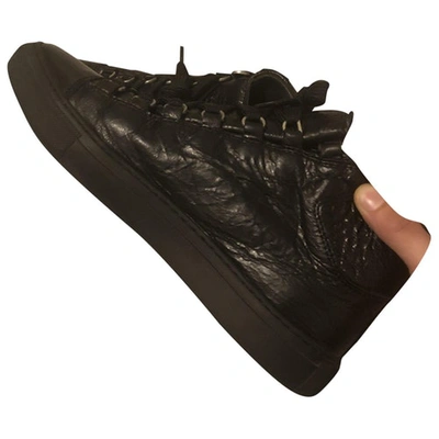 Pre-owned Balenciaga Black Leather Trainers