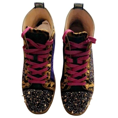 Pre-owned Christian Louboutin Multicolour Glitter Trainers