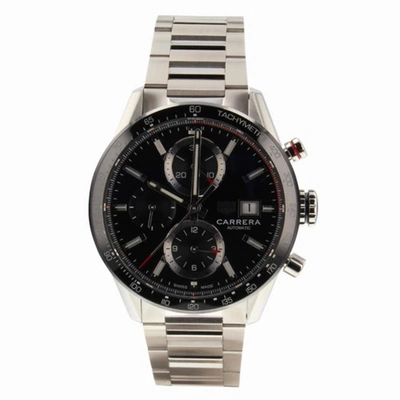 Pre-owned Tag Heuer Carrera Black Steel Watches