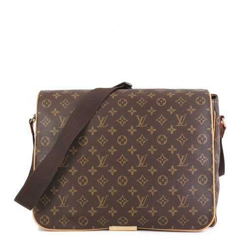 Pre-Owned Louis Vuitton Abbesses Messenger Brown Cloth Bag | ModeSens