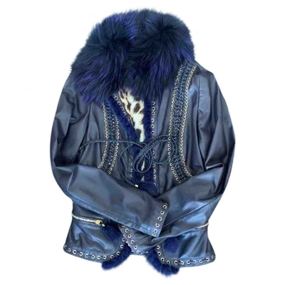 Pre-owned Roberto Cavalli Leather Biker Jacket In Other