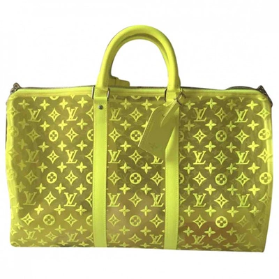 Pre-owned Louis Vuitton Keepall Yellow Cloth Bag