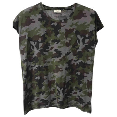 Pre-owned Saint Laurent Khaki Cotton T-shirts