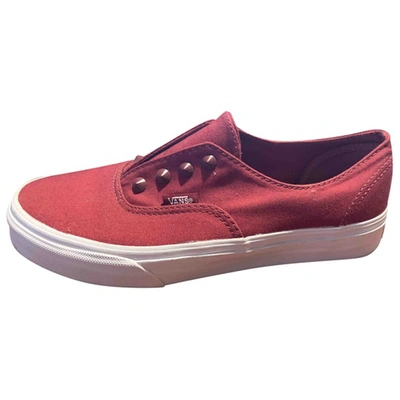 Pre-owned Vans Cloth Trainers In Burgundy