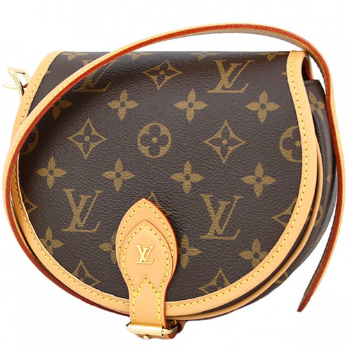 Pre-Owned Louis Vuitton Tambourine Brown Cloth Handbag | ModeSens