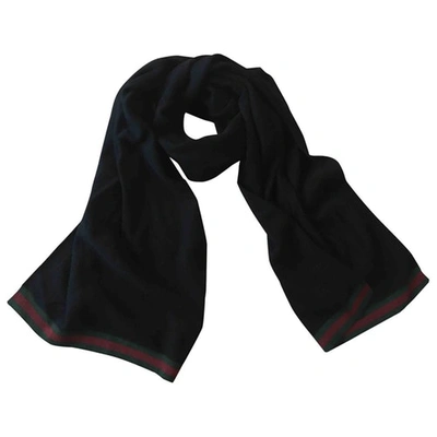 Pre-owned Gucci Black Cashmere Scarf & Pocket Squares