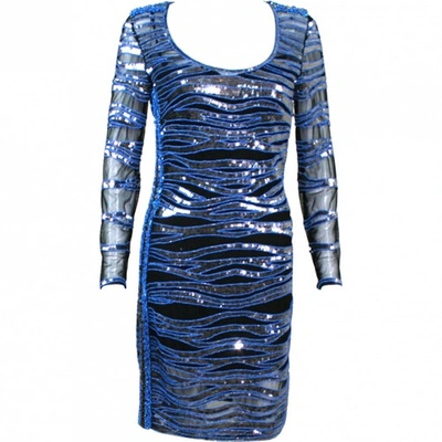 Pre-owned Emilio Pucci Resort 2010 Sequined Mesh Dress Size 42i In Blue