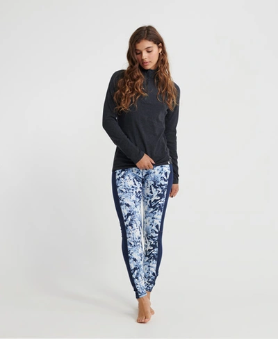 Superdry Carbon Base Layer Leggings In Blue