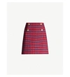 SANDRO PLAID WOOL MINI SKIRT