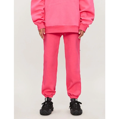 Ader Error Tapered Slim-fit Cotton-blend Jersey Jogging Bottoms In Pink