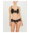 AGENT PROVOCATEUR SERAPHINA PADDED MESH AND SATIN UNDERWIRED BRA