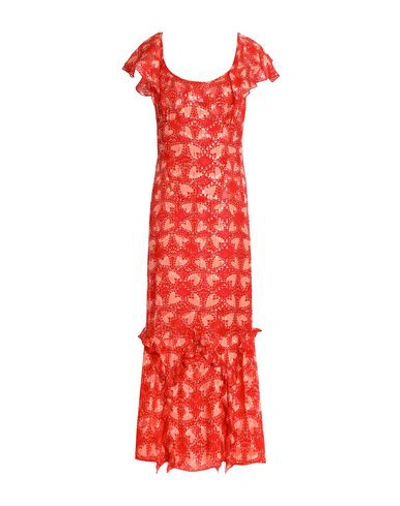 Anna Sui Midi Dress In Red