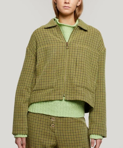Paloma Wool Montehermoso Square-fit Wool-blend Jacket In Green