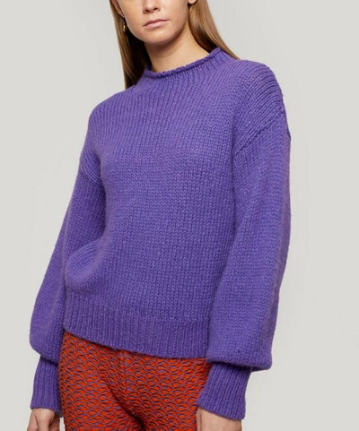 Paloma Wool Noche Perkins High-neck Alpaca-blend Sweater In Purple
