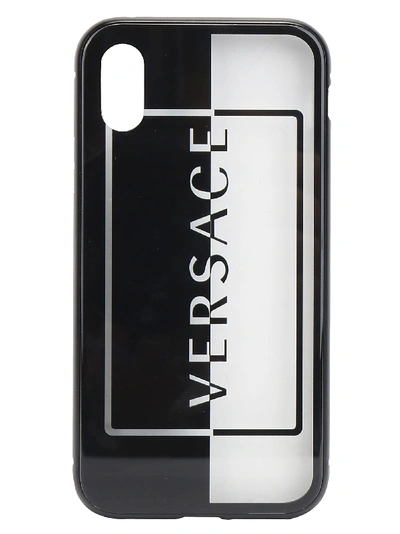 Versace Iphone X Cover In Bianco+nero