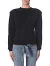 Ben Taverniti Unravel Project Unravel Project Ribbed Hem Crewneck Sweatshirt In Nero