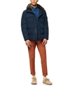 Marc New York Men's Godwin Down Filled Trucker Jacket With Removable Faux Fur Collar And Hidden Hood In Ink