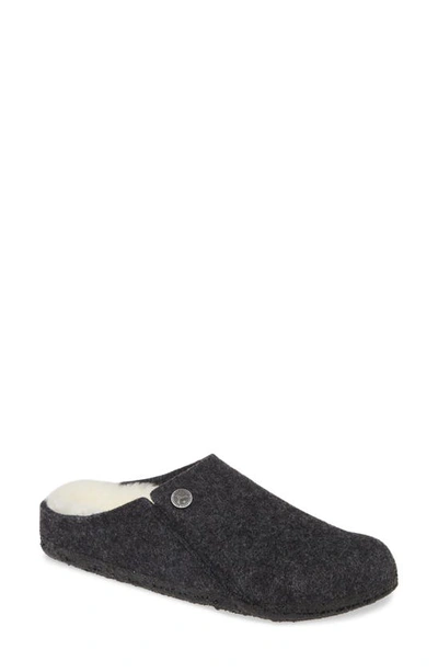 Birkenstock Zermatt Genuine Shearling Lined Slipper In Anthracite Wool