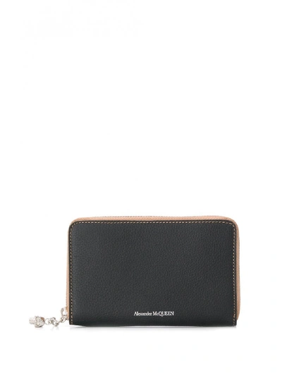 Alexander Mcqueen Leather Continental Wallet In Black