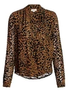 L AGENCE LYDIA LEOPARD VELVET BURNOUT BLOUSE,400099072561