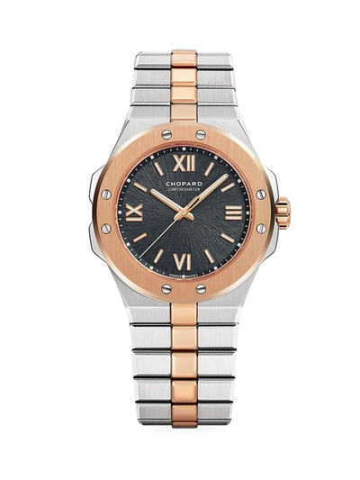 Chopard Men's Alpine Eagle 18k Rose Gold & Stainless Steel Bracelet Watch In R Gld/s Steel/grey