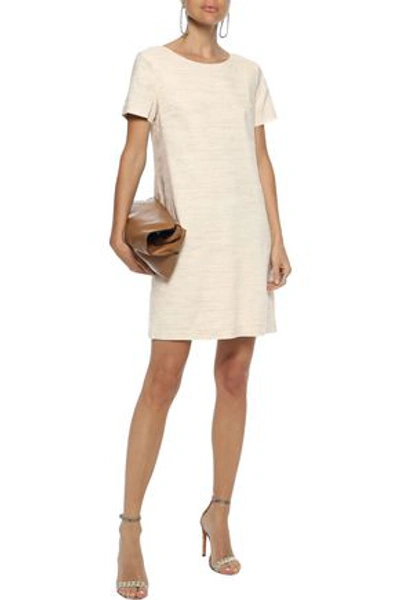 Theory Woman Mélange Linen-blend Mini Dress Neutral