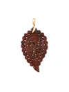 TAMARA COMOLLI INDIA 18K ROSE GOLD & SNAKE WOOD LARGE LEAF PENDANT,400011625797