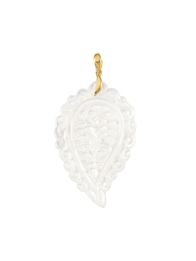 Tamara Comolli Women's India 18k Yellow Gold & White Mother-of-pearl Large Leaf Pendant