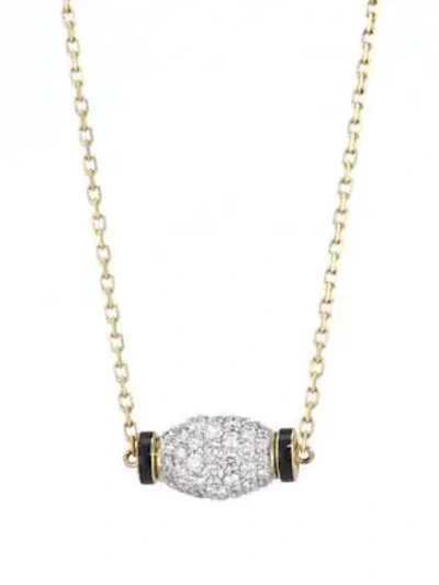 David Webb Women's Motif 18k Yellow Gold, Diamond, & Platinum Night Cap Necklace