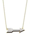 David Webb Women's Motif 18k Yellow Gold, Black Enamel & Diamond Arrow Pendant Necklace