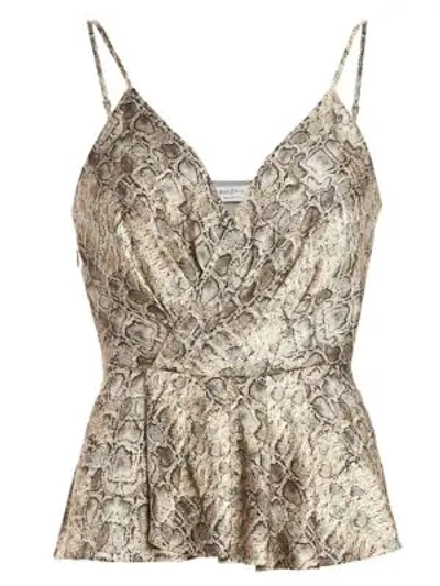Bailey44 Anabelle Snake-print Peplum Camisole Top