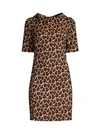 TRINA TURK Kailee Leopard-Print Funnelneck Dress