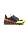 Pierre Hardy 'street Life' Colourblock Panelled Leather Sneakers In Multi Fluo Navy