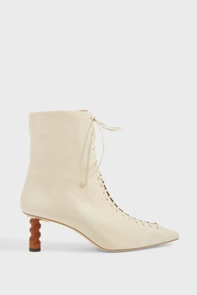 Rejina Pyo Simone Lace-up Leather Boots In Beige