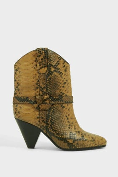 Isabel Marant Deane Snake-print Leather Boots In Animal