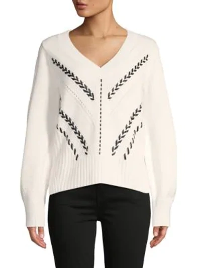 Carolina Herrera Rib-trim Cashmere Sweater In White