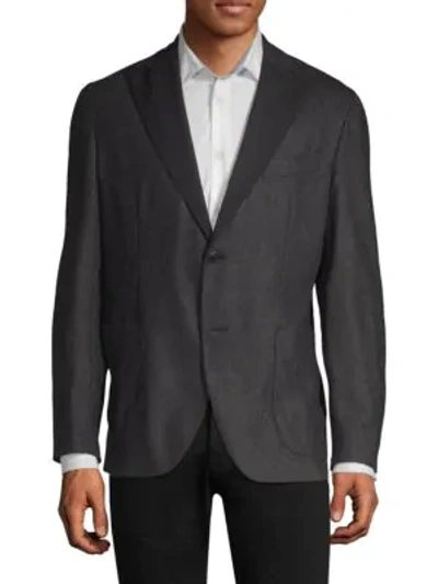 Boglioli Men's Flannel Wool Dinner Jacket In Charcoal