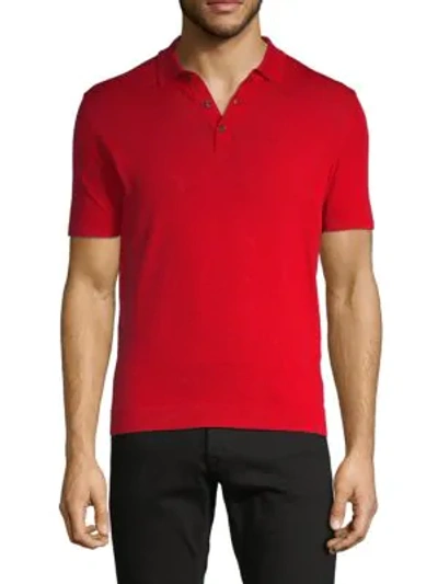 Roberto Cavalli Logo Cotton Polo In Red