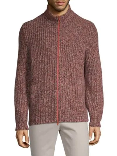 Brunello Cucinelli Full-zip Cashmere Sweater In Orange