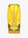 VERSACE VERSACE BAROQUE PRINT FITTED MIDI SKIRT,A84667A23184114160108