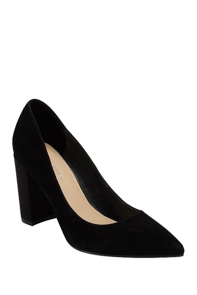 Marc Fisher Gildy Suede Pointed Toe Pump In Blksu