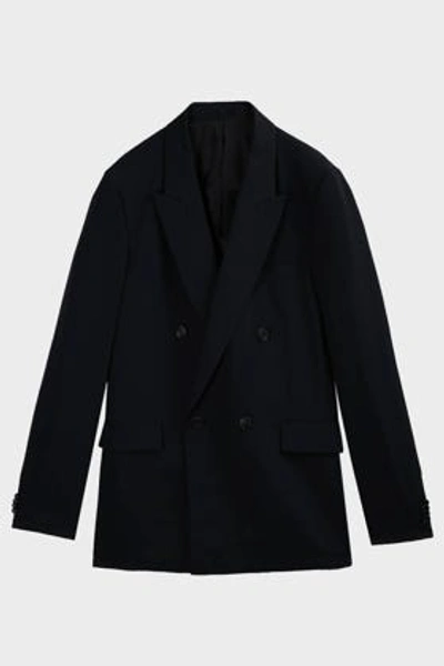 The Row Colin Double-breasted Wool Blazer In Navy