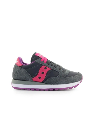 Saucony Jazz Dark Grey Pink Sneaker In Charcoal / Pink (grey)