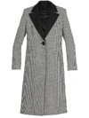 Alice And Olivia Houndstooth Single-breasted Coat In Black/white