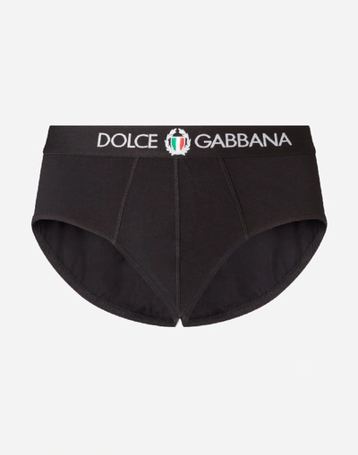 Dolce & Gabbana Brando Slip In Cotton In Black