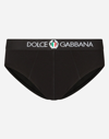 Dolce & Gabbana Mid Briefs In Stretch Cotton In Black