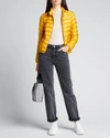 Moncler Lans Collared Down Jacket In Yellow