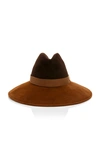 GIGI BURRIS EXCLUSIVE REQUIEM SATEEN-TRIMMED WOOL-FELT FEDORA,719484