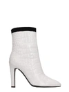 GIUSEPPE ZANOTTI HIGH HEELS ANKLE BOOTS IN WHITE LEATHER,11133475