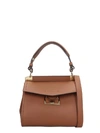 GIVENCHY MYSTIC SMALL SHOULDER BAG IN BROWN LEATHER,11133477